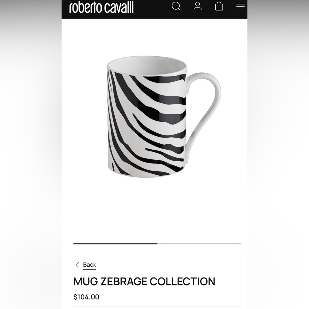 Brand new Robert Cavalli mug. Box Included